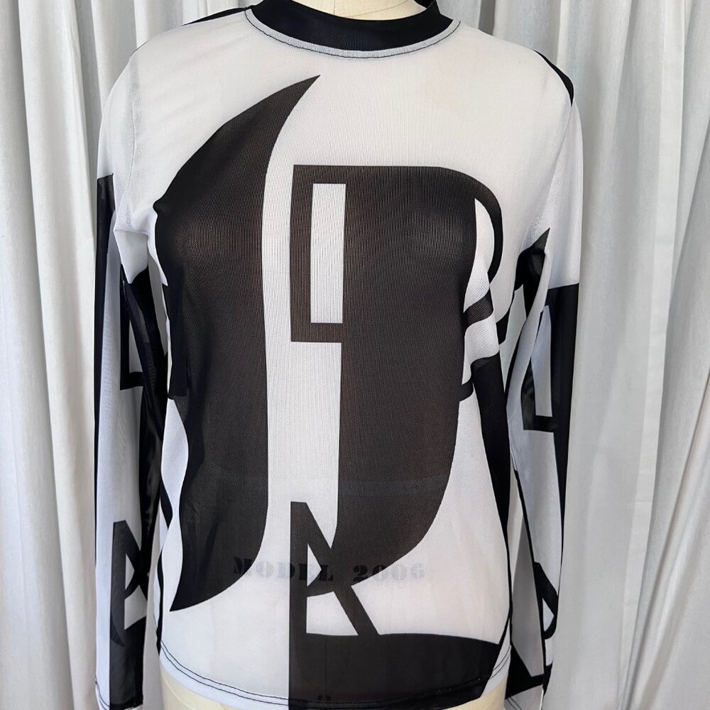 Roam The Halls Graphic Print Mesh Shirt